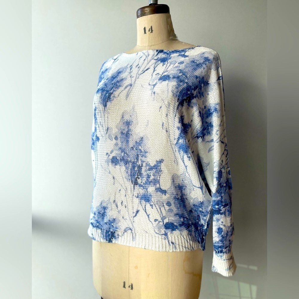 Luisa Ricci Italian knit printed dolman sleeve pullover/sweater/top size medium